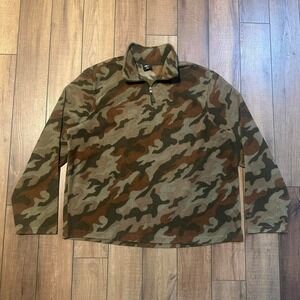 Y2K Starter Camo Fleece Quarter Zip Sweatshirt Men's XL Athletic